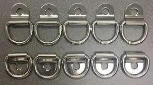 Marine Boat 316 Stainless Steel D Ring Pad Eye D-Ring 1/4'' Pinhole | 10 PACK