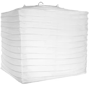 10" White Shimmering Nylon Square Lantern