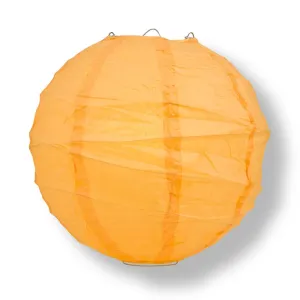 12" Papaya Round Paper Lantern, Crisscross Ribbing, Chinese Hanging Wedding & Party Decoration