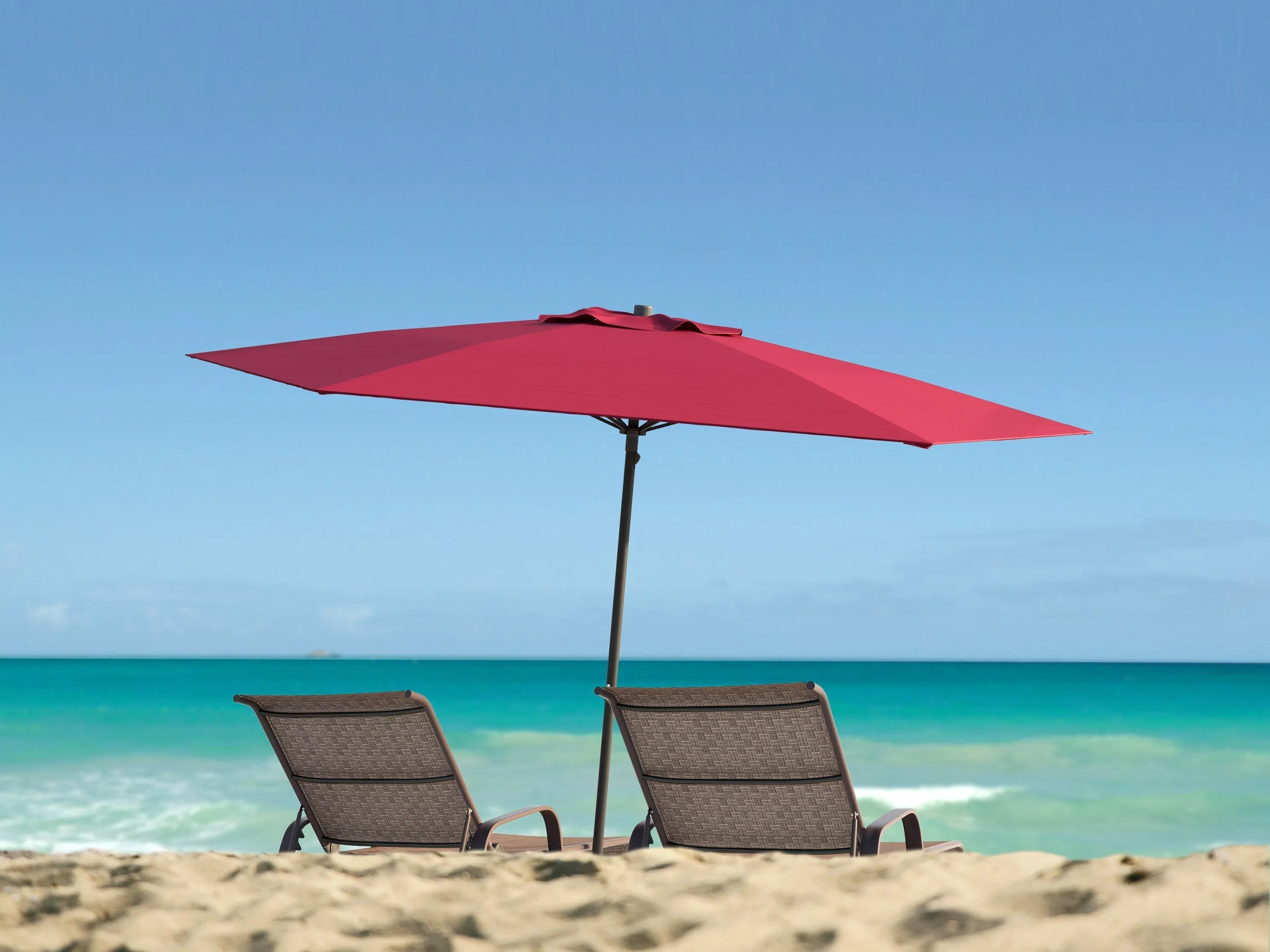 7.5ft Wine Red Beach Umbrella