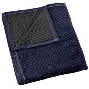 80" x 72" Quilted Moving & Packing Blanket - Blue & Black by Sure-Max