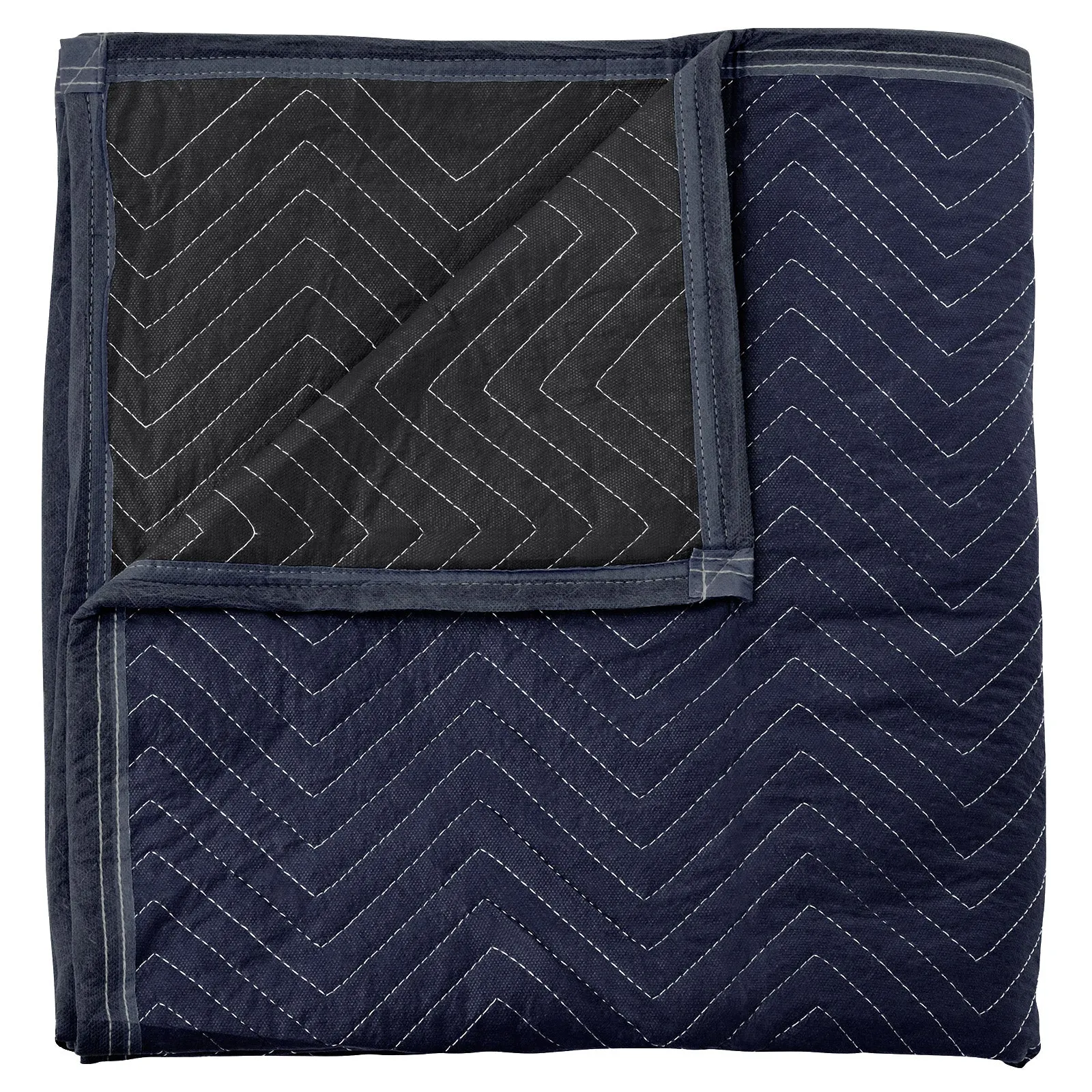 80" x 72" Quilted Moving & Packing Blanket - Blue & Black by Sure-Max