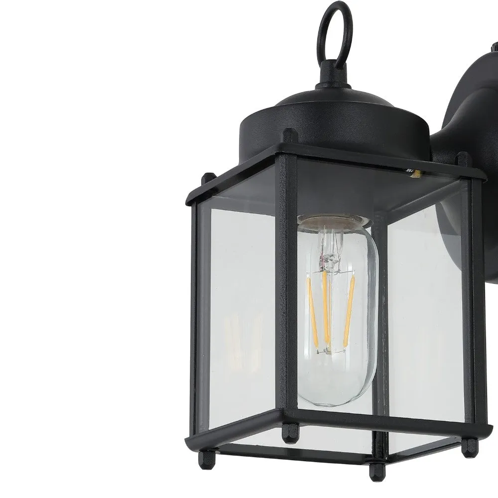 Globe 4.25" Farmhouse Industrial Iron/Glass Outdoor LED Sconce