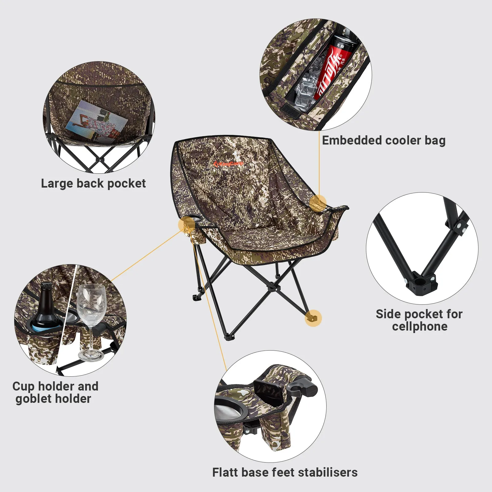 KingCamp Extra Large Slant Backrest Chair