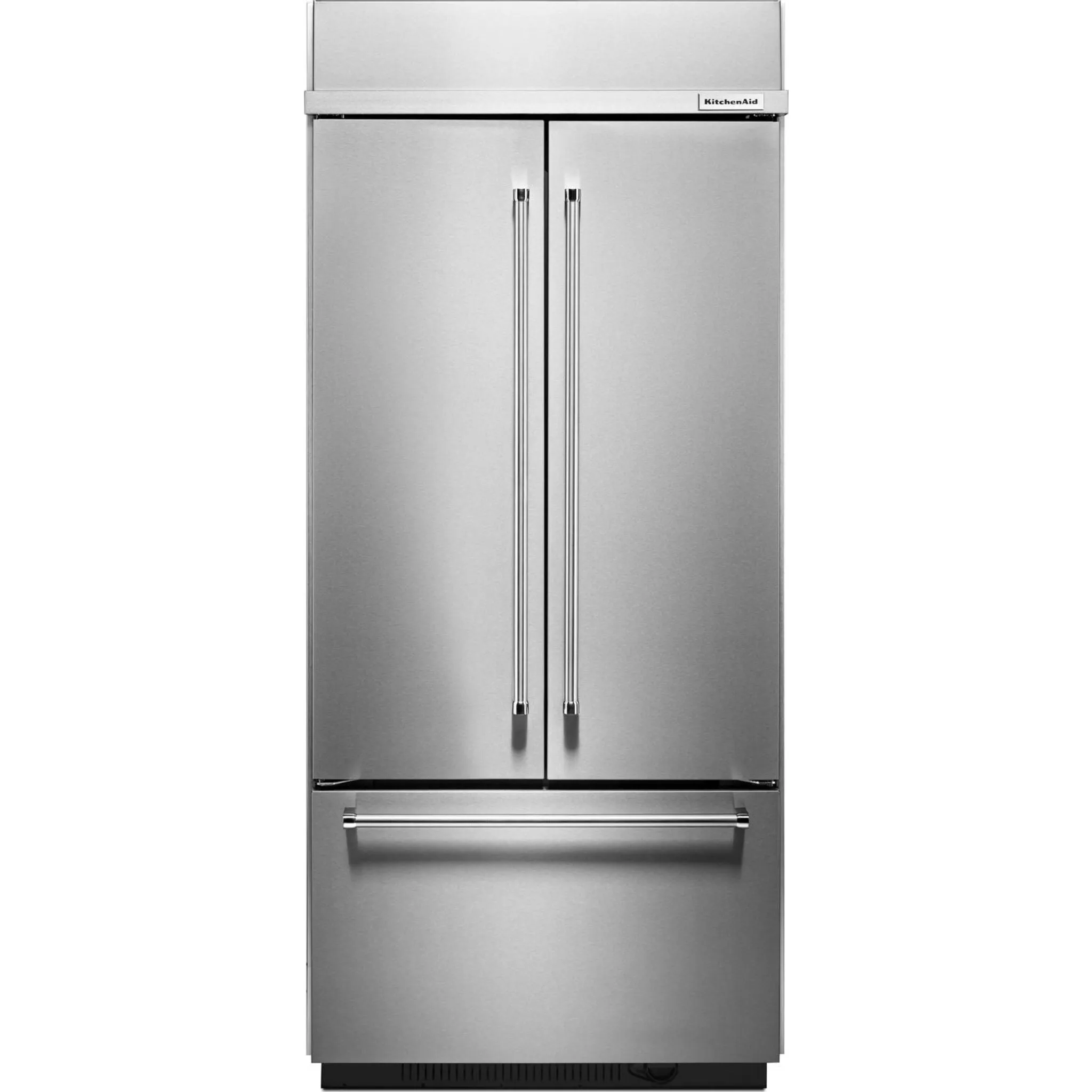 KitchenAid  20.8 cu. ft. 36" Width Built In Stainless Steel French Door Refrigerator with Platinum Interior Design (KBFN506ESS)