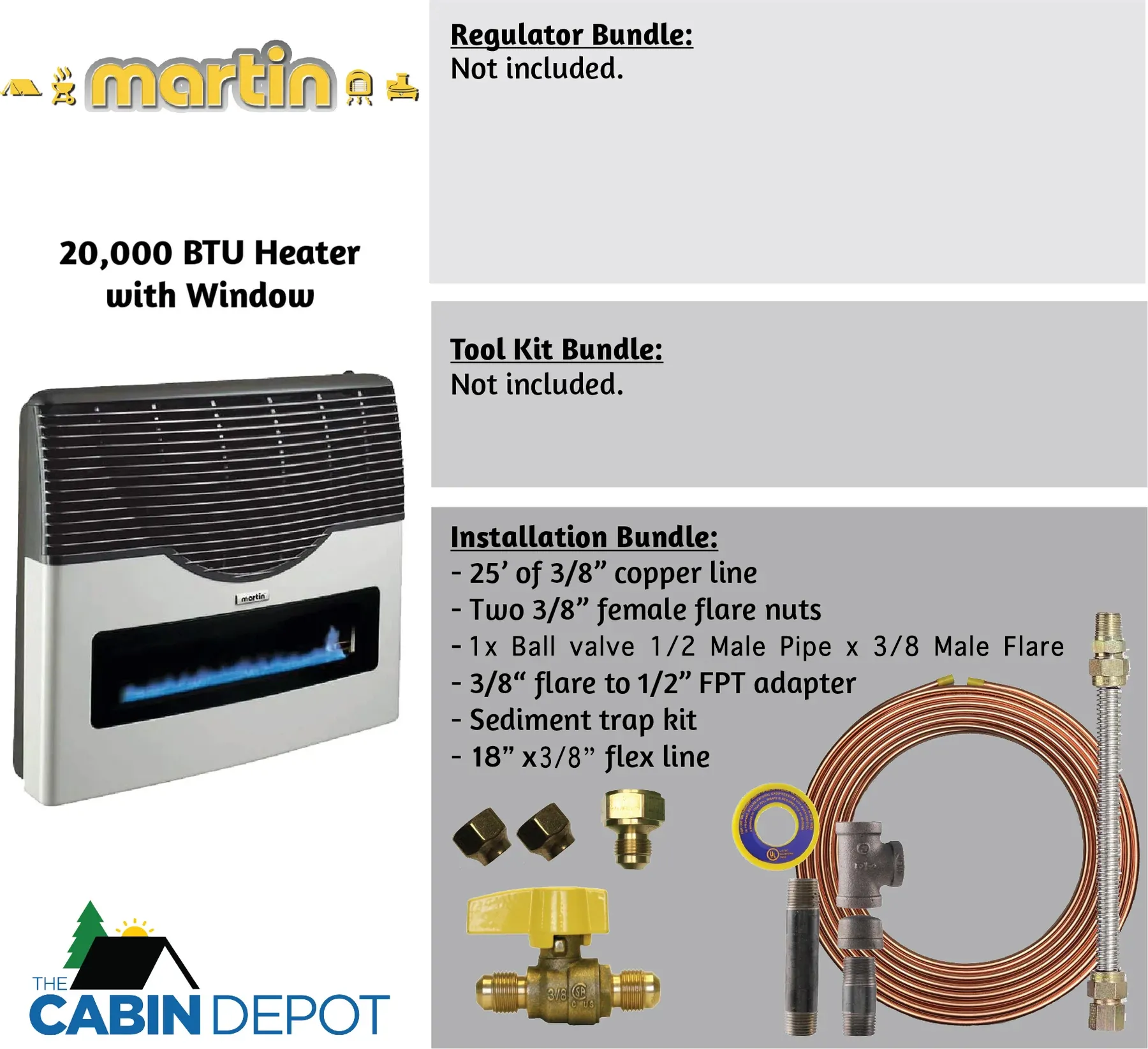 Martin 20000 BTU Propane Direct Vent Heater MDV20VP