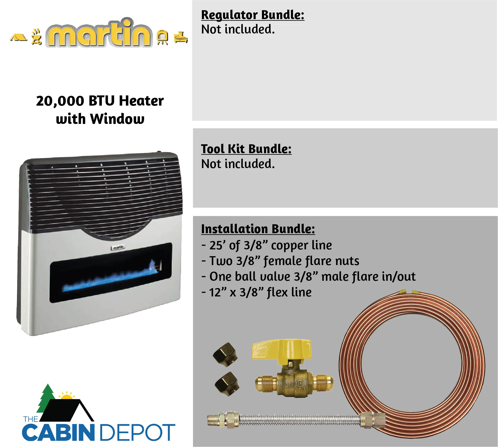 Martin 20000 BTU Propane Direct Vent Heater MDV20VP