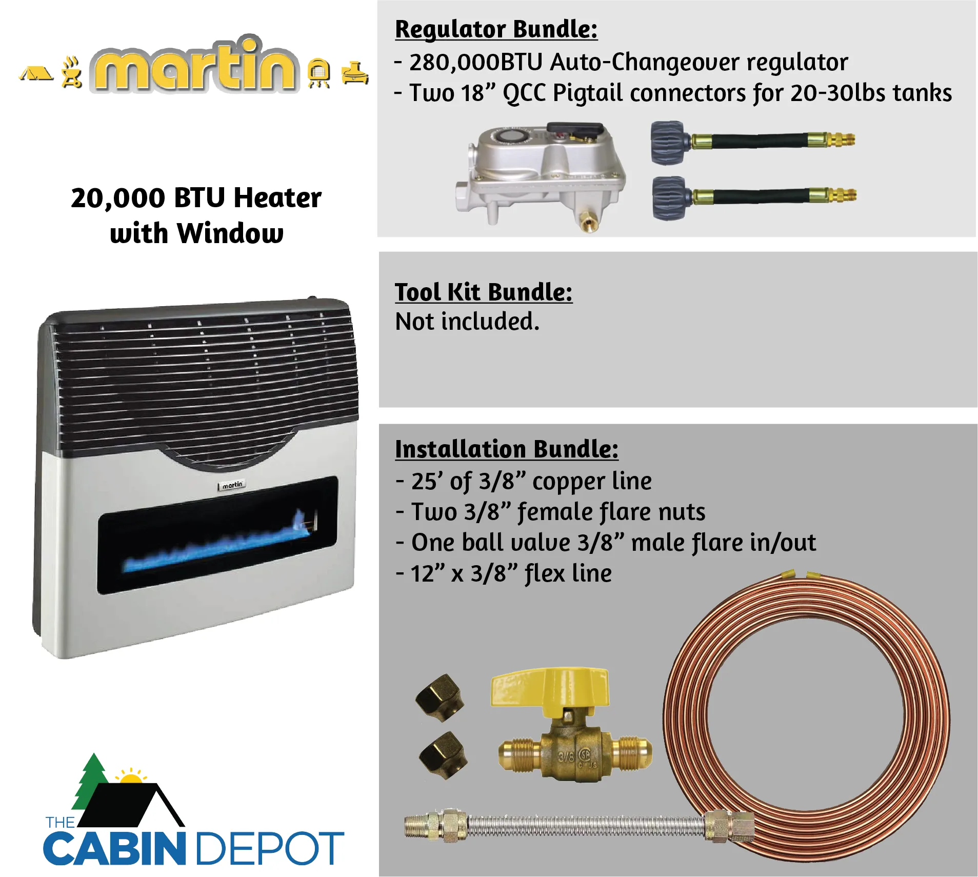 Martin 20000 BTU Propane Direct Vent Heater MDV20VP