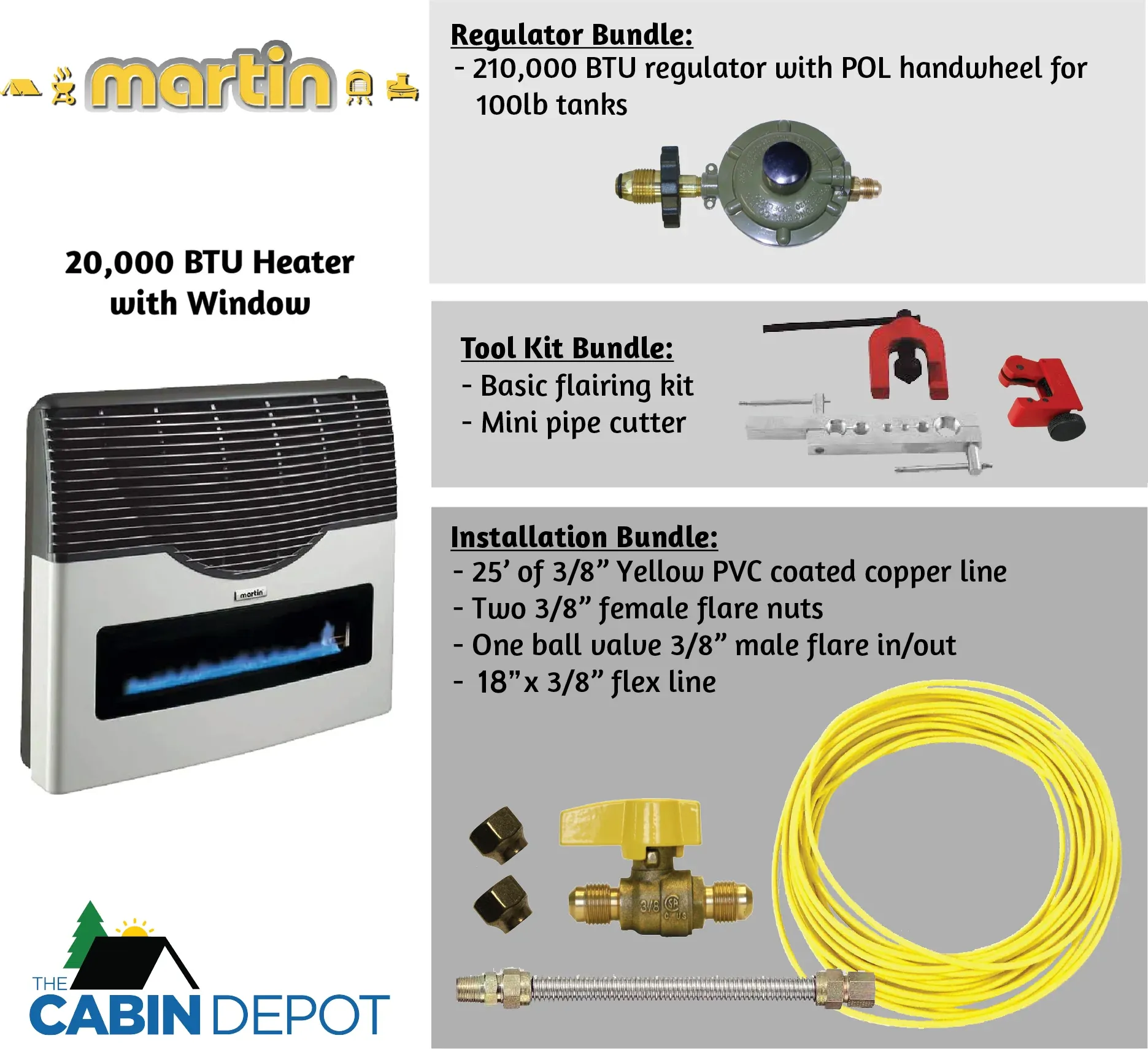 Martin 20000 BTU Propane Direct Vent Heater MDV20VP