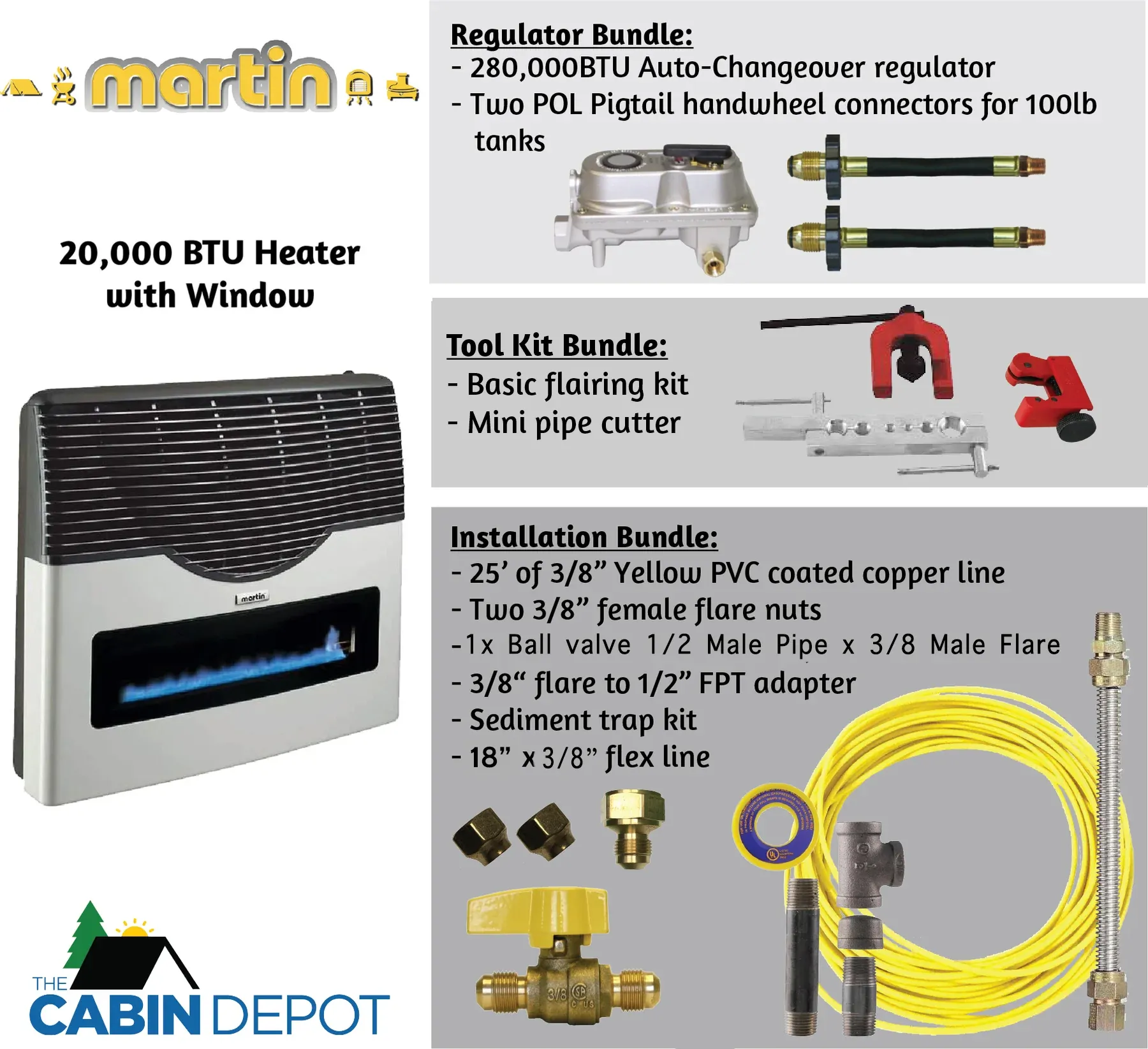 Martin 20000 BTU Propane Direct Vent Heater MDV20VP