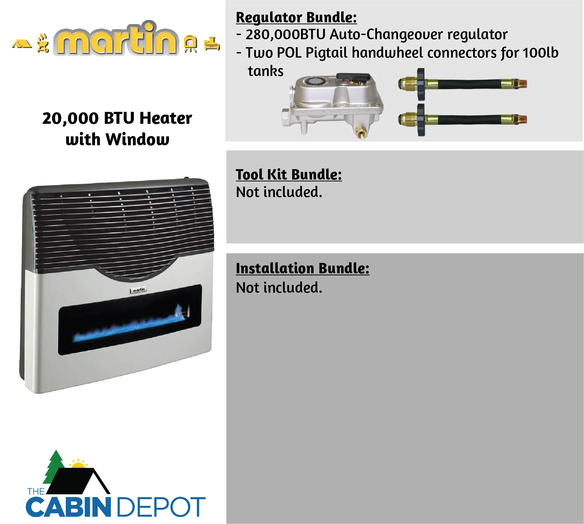 Martin 20000 BTU Propane Direct Vent Heater MDV20VP