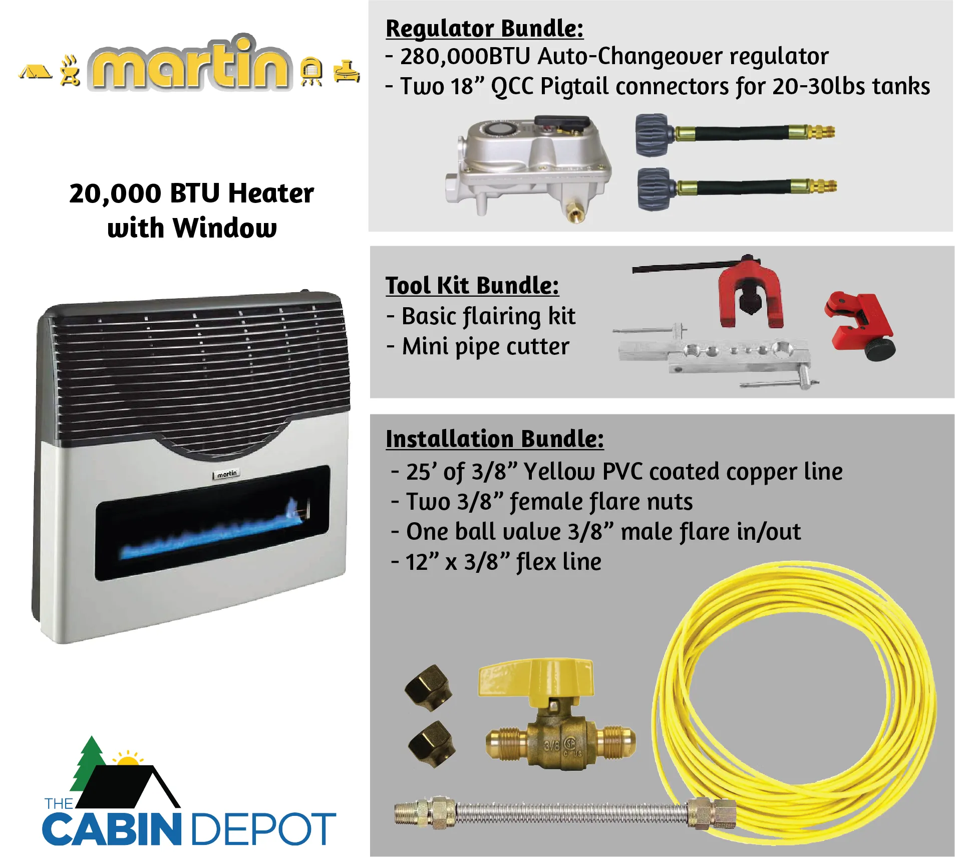 Martin 20000 BTU Propane Direct Vent Heater MDV20VP