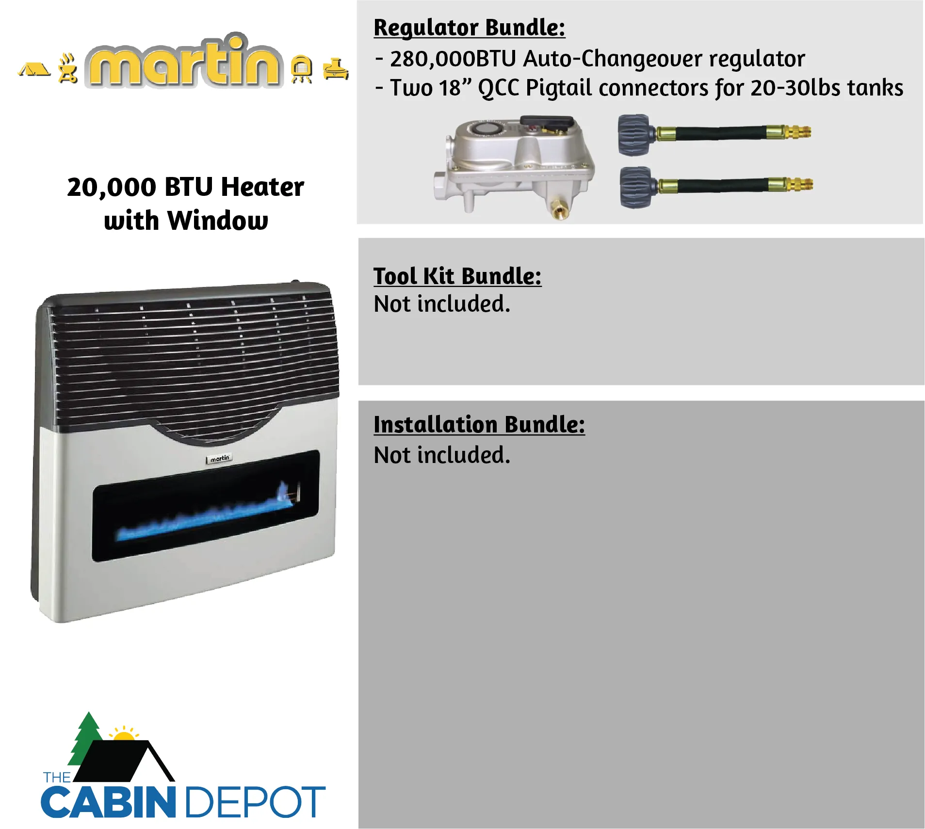 Martin 20000 BTU Propane Direct Vent Heater MDV20VP