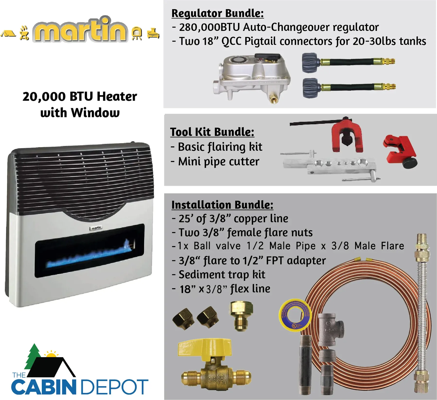 Martin 20000 BTU Propane Direct Vent Heater MDV20VP