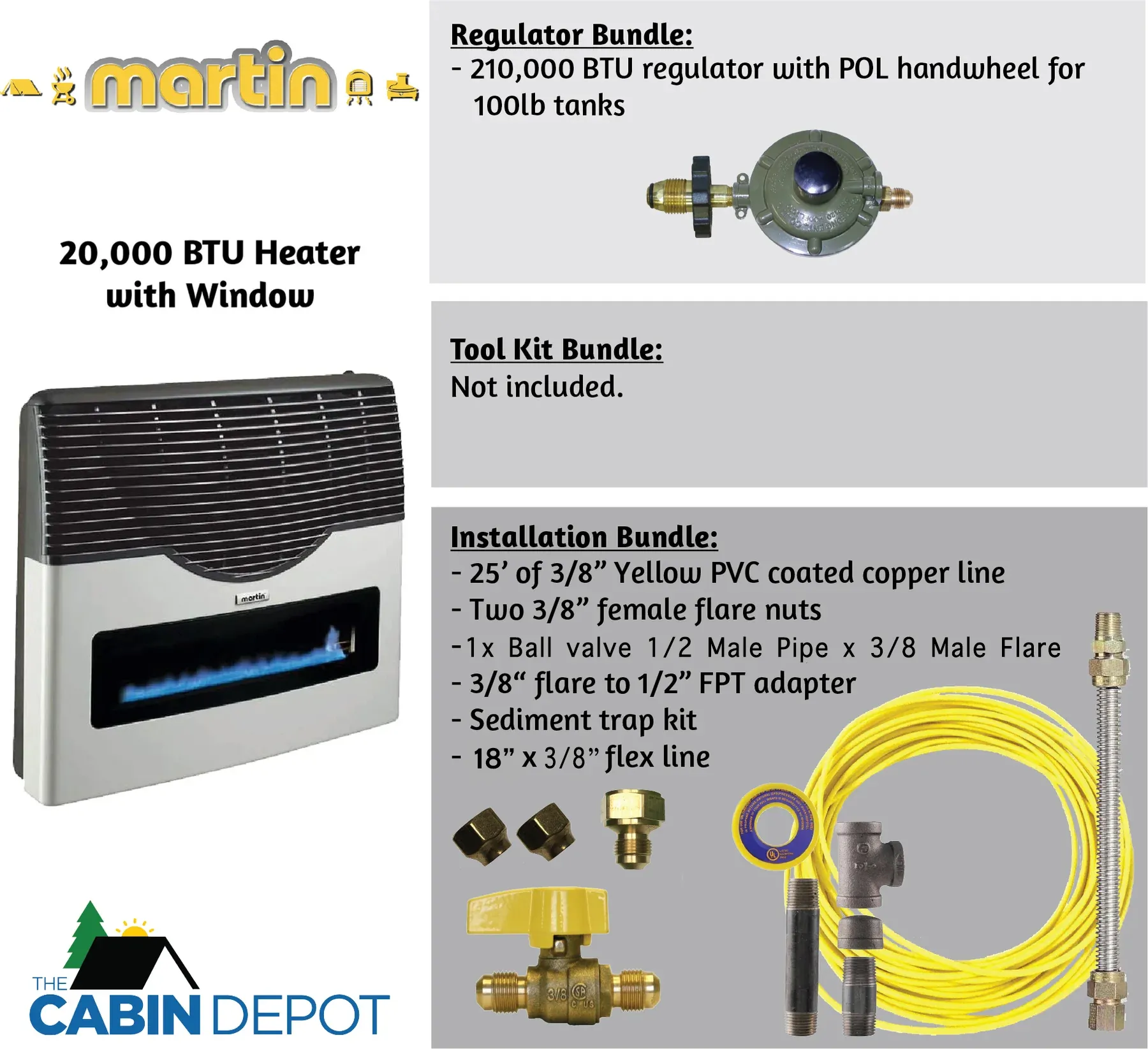 Martin 20000 BTU Propane Direct Vent Heater MDV20VP