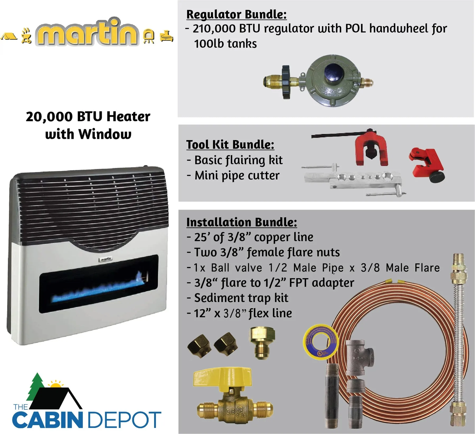 Martin 20000 BTU Propane Direct Vent Heater MDV20VP