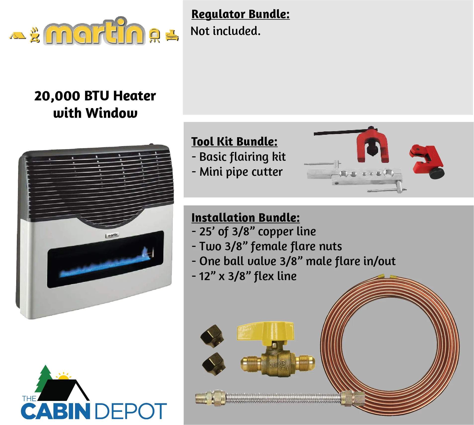 Martin 20000 BTU Propane Direct Vent Heater MDV20VP