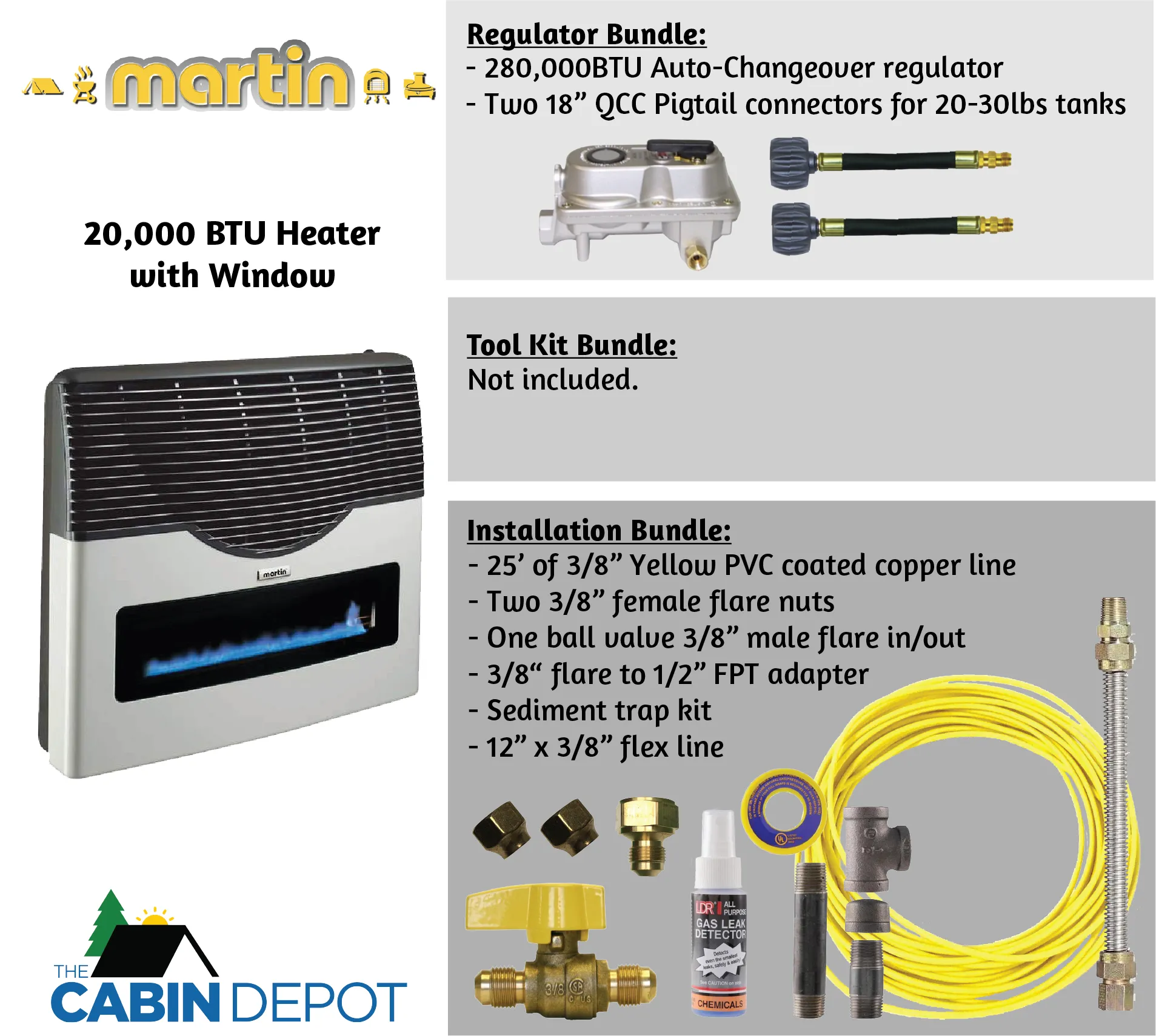 Martin 20000 BTU Propane Direct Vent Heater MDV20VP