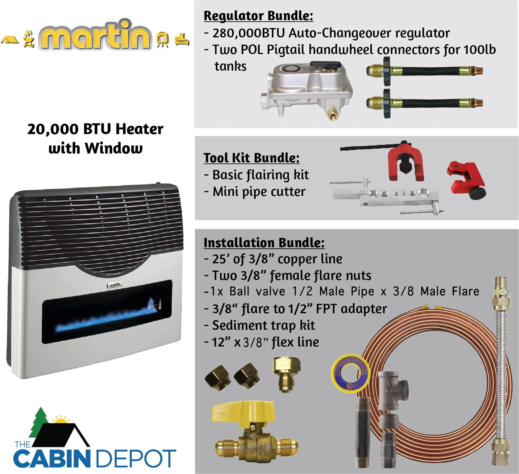 Martin 20000 BTU Propane Direct Vent Heater MDV20VP