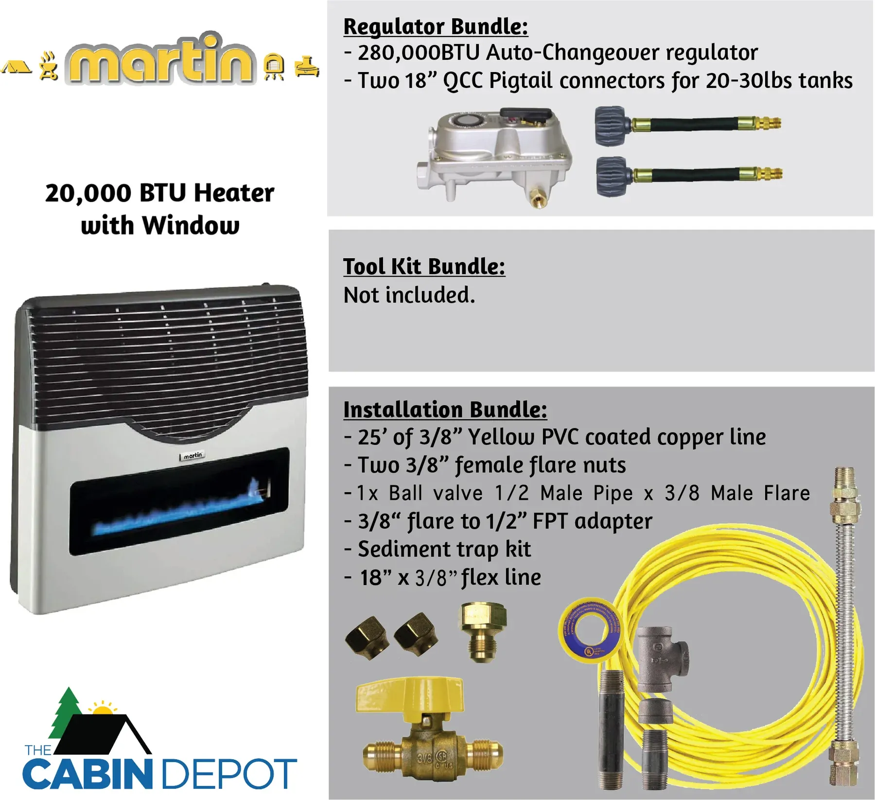 Martin 20000 BTU Propane Direct Vent Heater MDV20VP