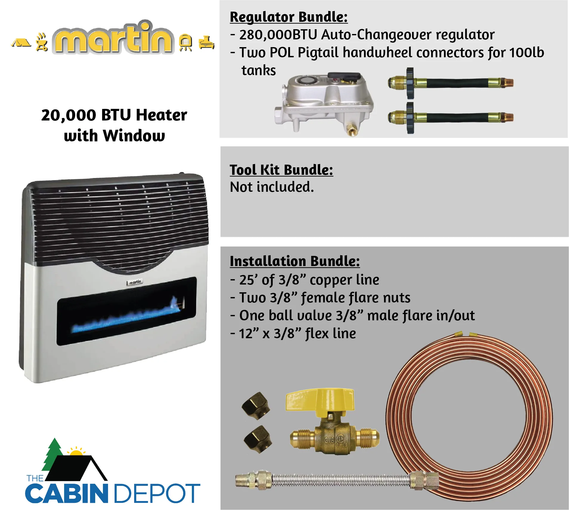 Martin 20000 BTU Propane Direct Vent Heater MDV20VP