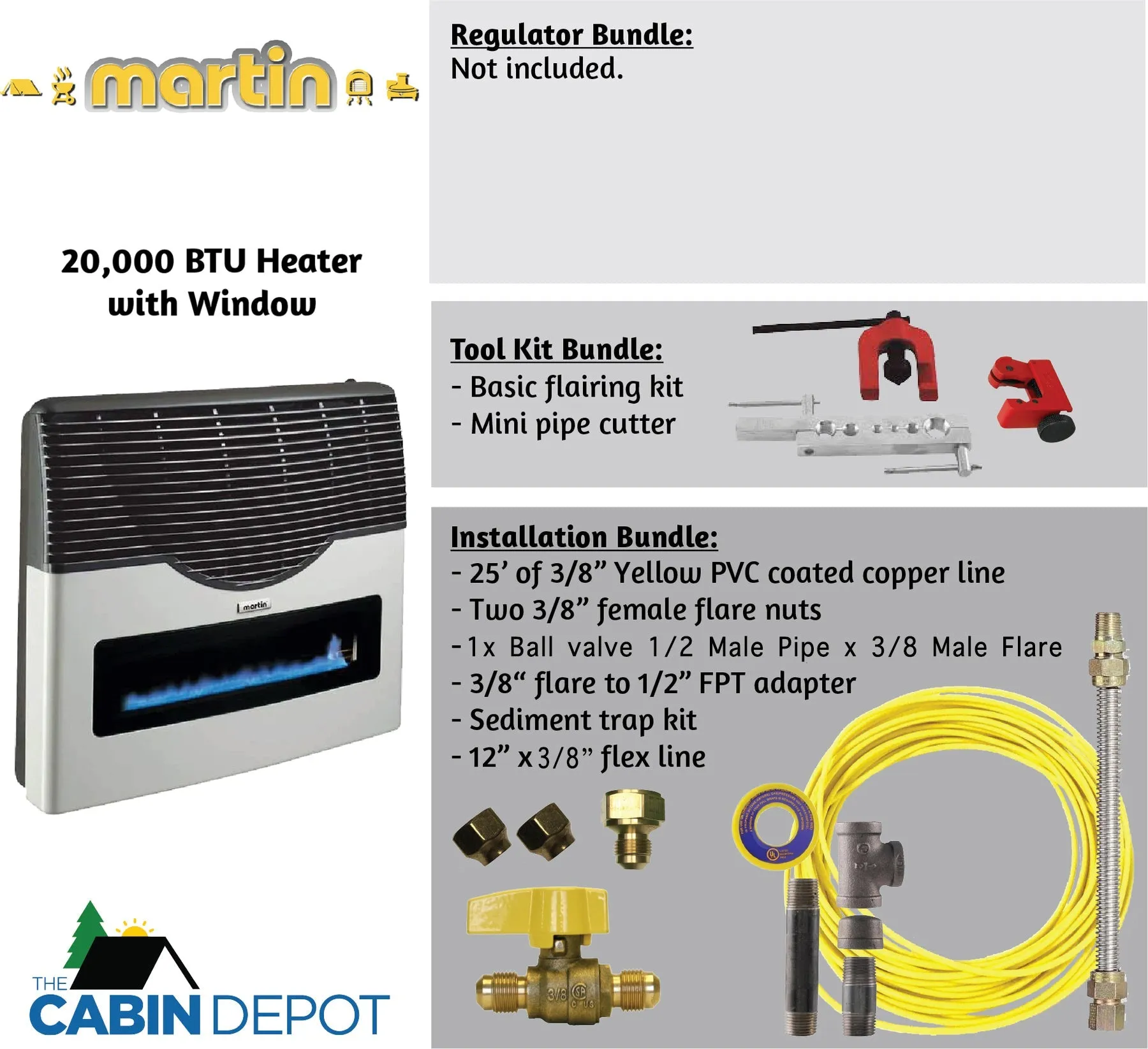 Martin 20000 BTU Propane Direct Vent Heater MDV20VP