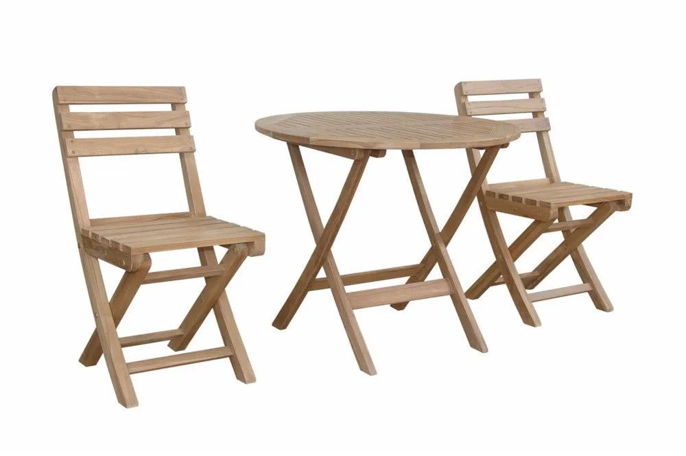 Nimble Chester Alabama 3-Piece Bistro Set, Crafted In Teak & Sanded Smooth To Natural Form, Delivered Free In 5 - 9 Working Days.