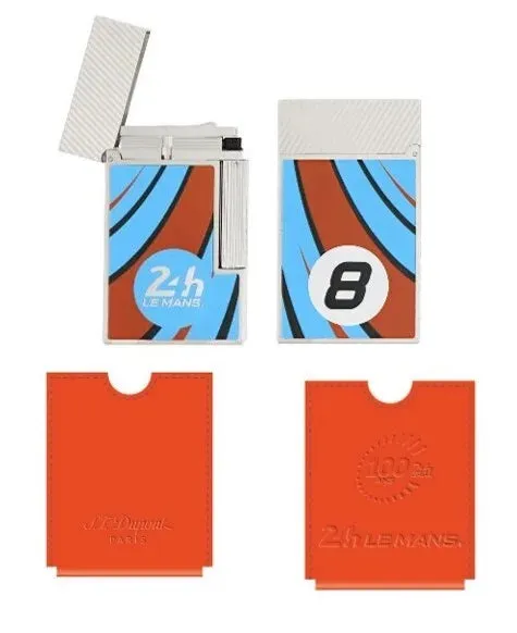 S.T. Dupont Ligne 2 Le Mans Orange and Chrome Flint Lighter