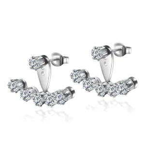 Stainless Steel Radiant Cluster Stud Earrings